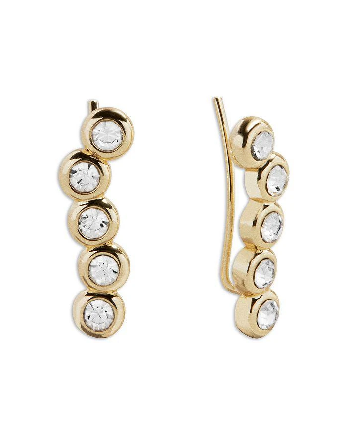 BAUBLEBAR Vera Cubic Zirconia Climber Earrings in Gold Tone