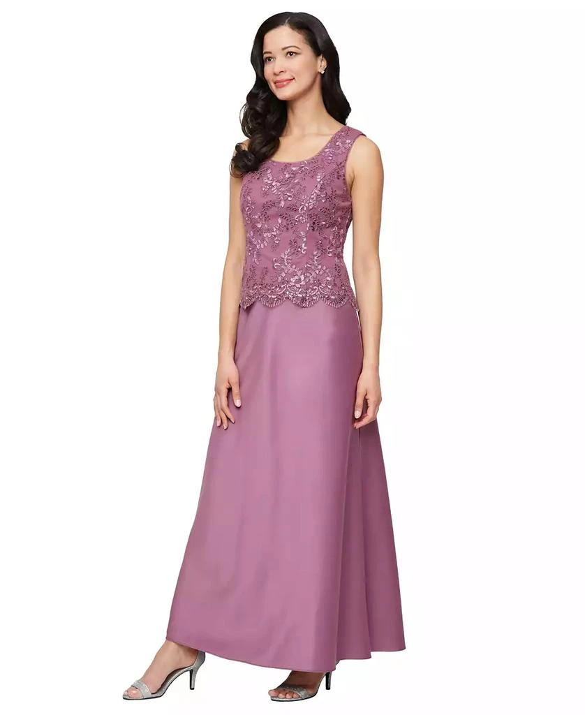 Alex Evenings Women's Stretch Tulle 3/4-Sleeve Jacket Dress 4