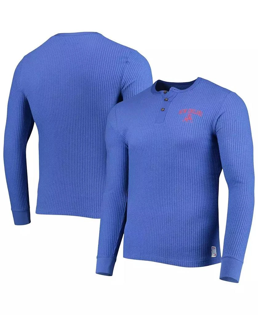 Junk Food Men's Royal New England Patriots Thermal Henley Long Sleeve T-shirt 1