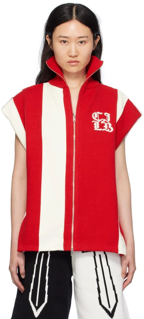 Charles Jeffrey Loverboy Red & White Stripe Vest 1