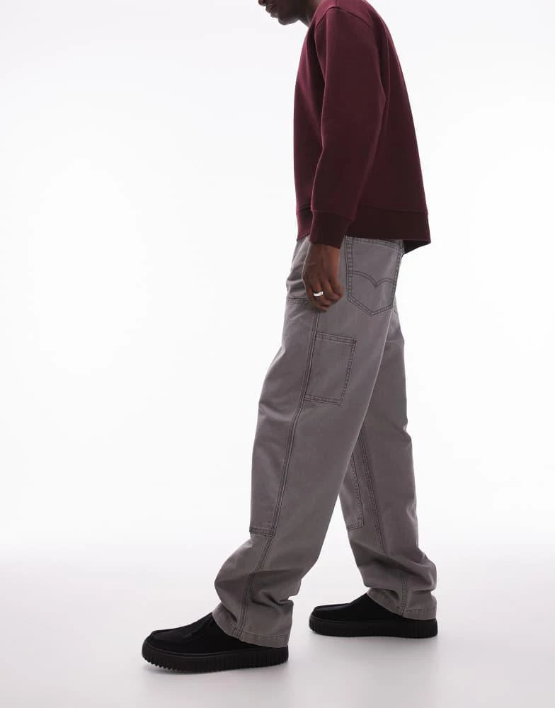 Levi's Levi's Workwear capsule 568 loose straight double knee canvas trousers in grey 1