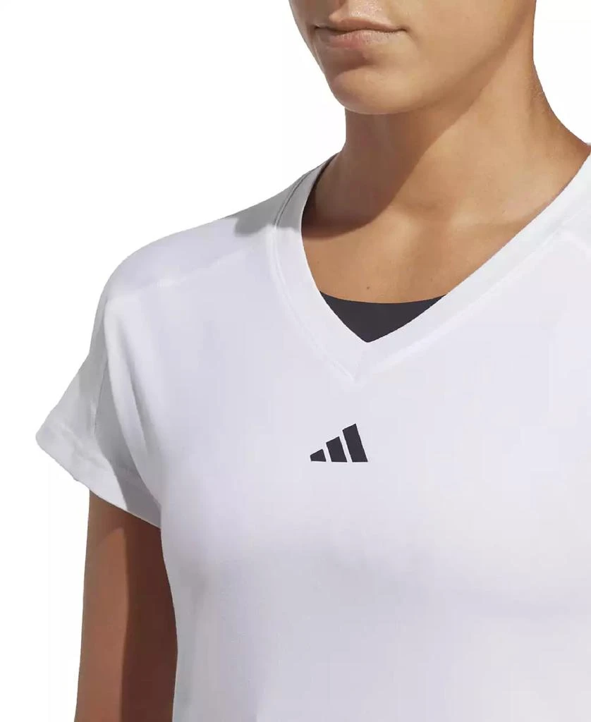 Adidas Women's Training Moisture-Wicking Logo V-Neck T-shirt 3