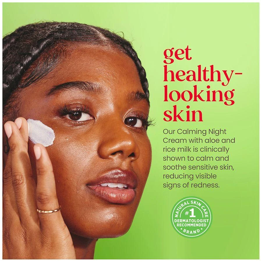 Burt's Bees Calming Night Cream Tub with Aloe + Rice Milk, for Sensitive Skin 9