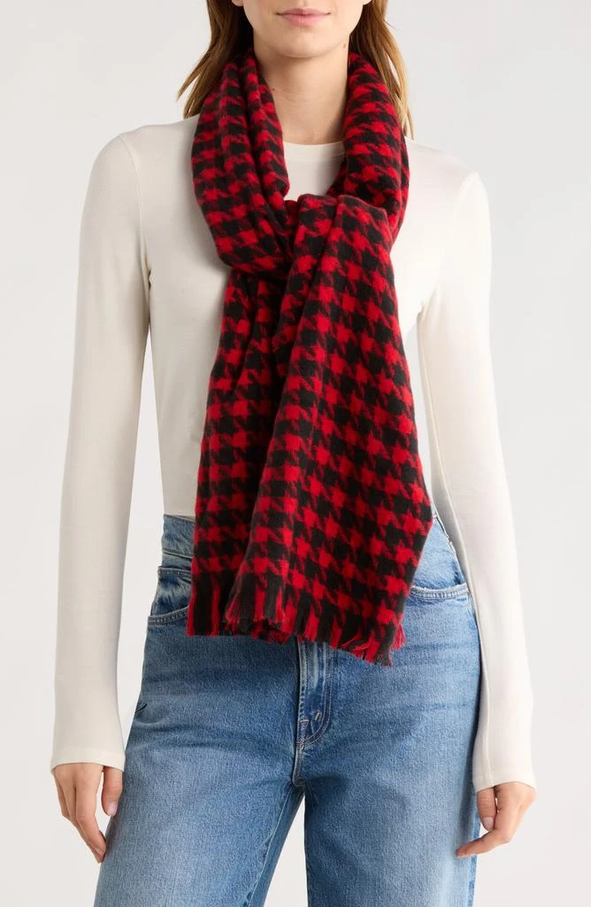 Nordstrom Houndstooth Fringe Scarf