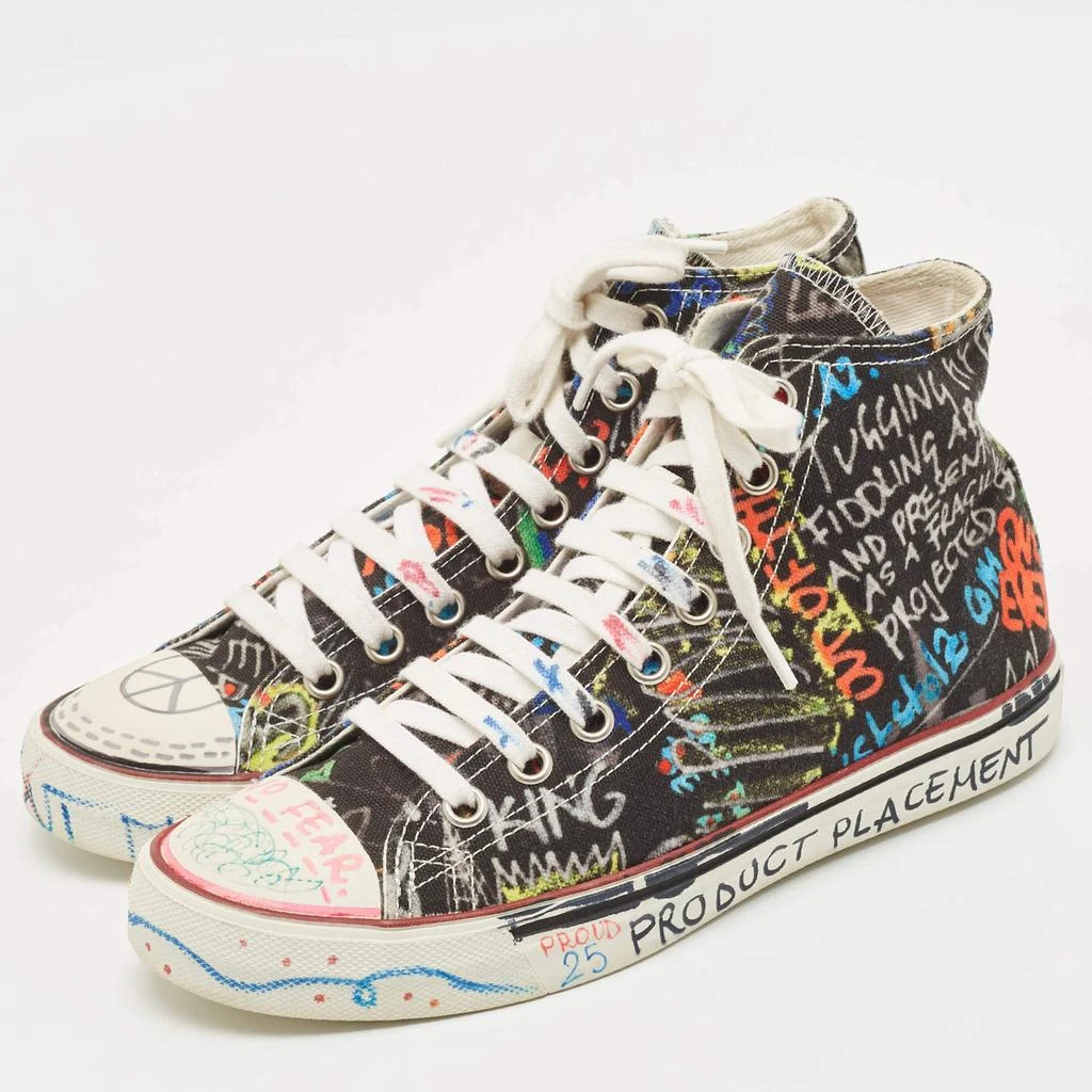 Vetements Vetements Multicolor Canvas Graffiti High Top Sneakers Size 39 2