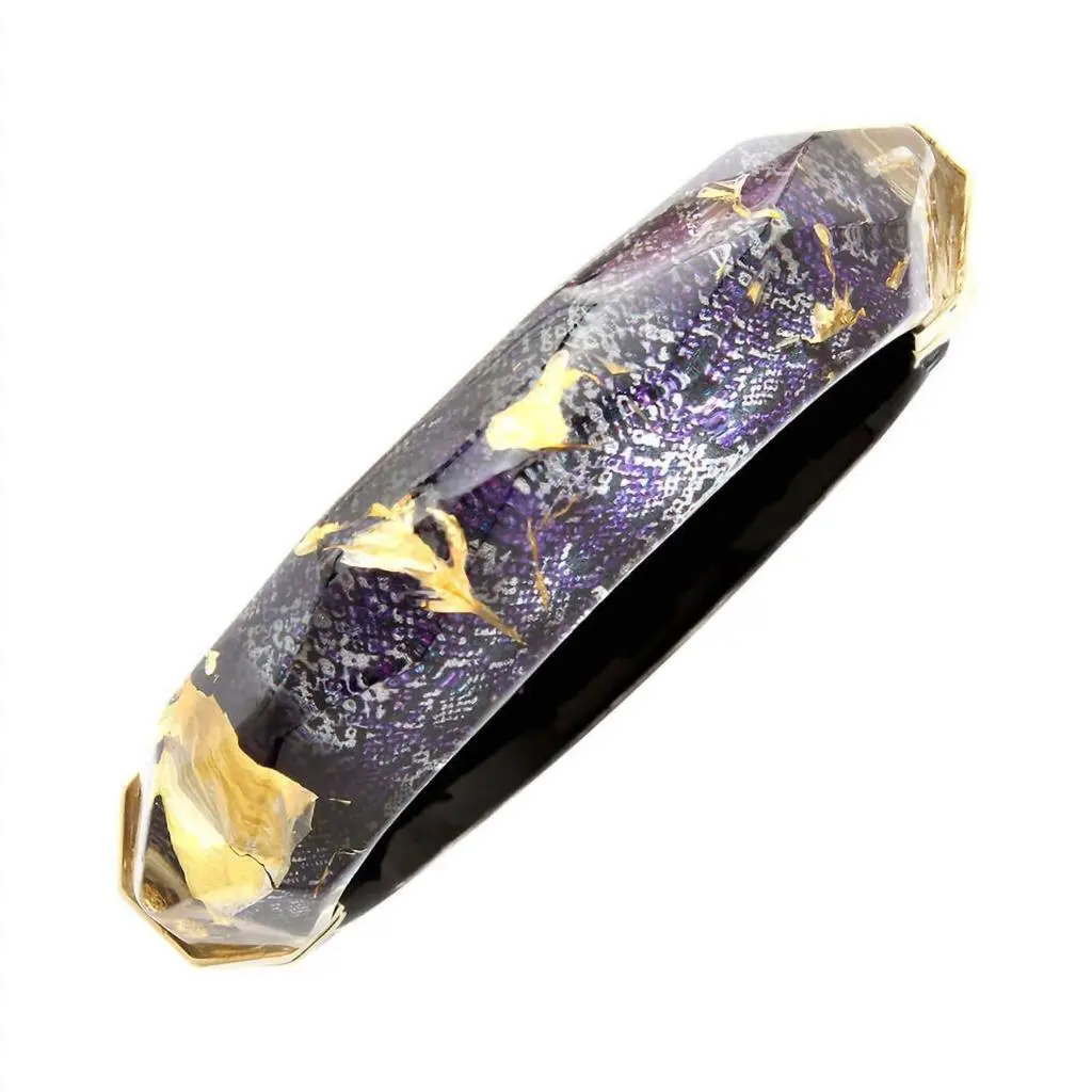 Gold & Honey Gold & Honey - Women's Faceted Lucite Bangle