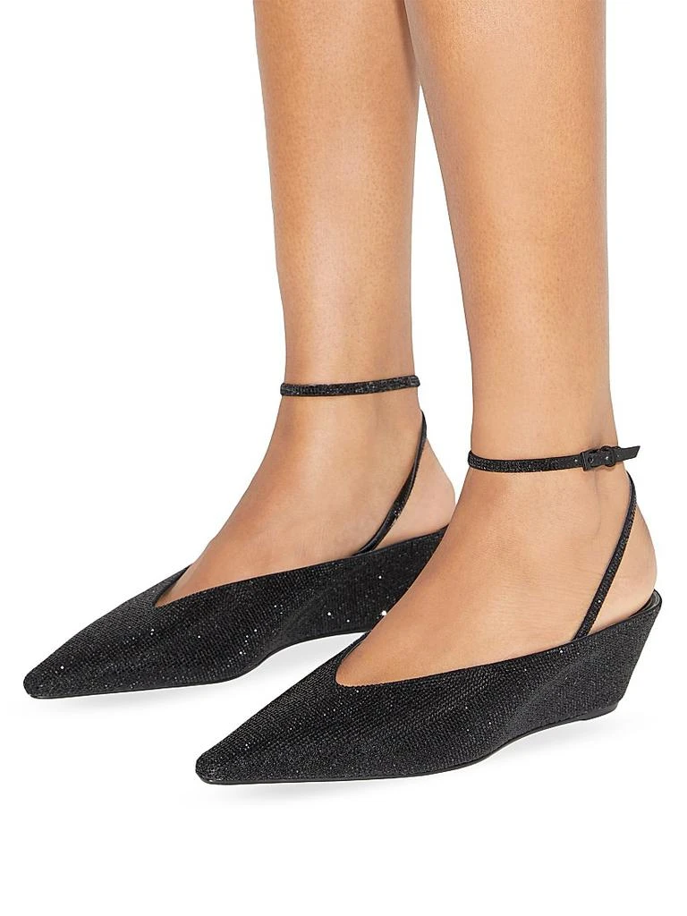 Tory Burch 50MM Pavé-Embellished Suede Wedge Pumps 3