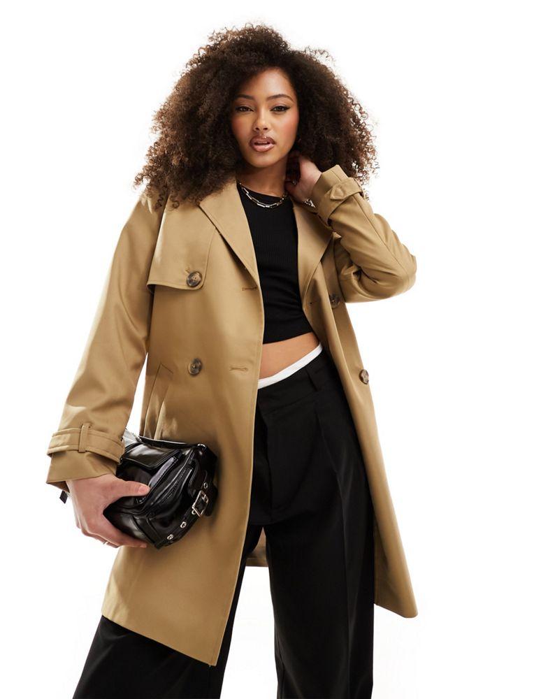 Vero Moda Vero Moda short trench coat in camel