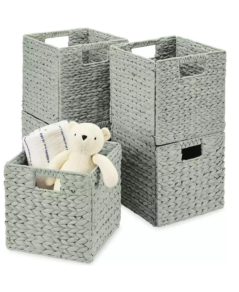 Best Choice Products 10.5x10.5in Hyacinth Storage Baskets, Set of 5 Multipurpose Collapsible Organizers