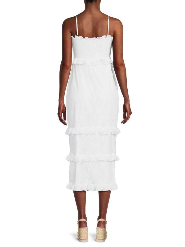 Bebe Lace Ruffle Tiered Midaxi Sheath Dress 2