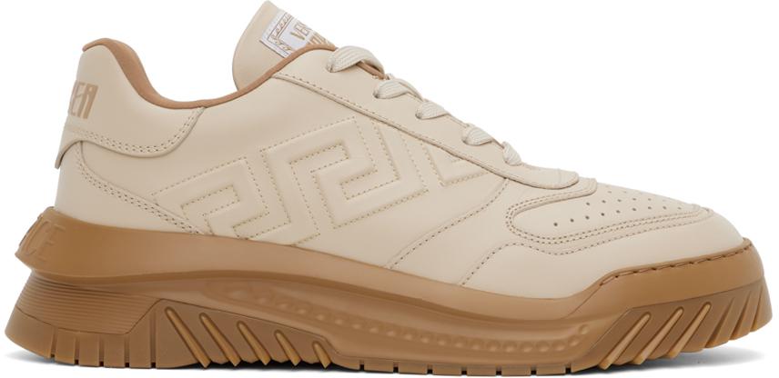 スニーカー Versace Sneaker Calf Leathersuedefabric Versace Calf Leather Men's Sneakers - Casual Shoes - Free