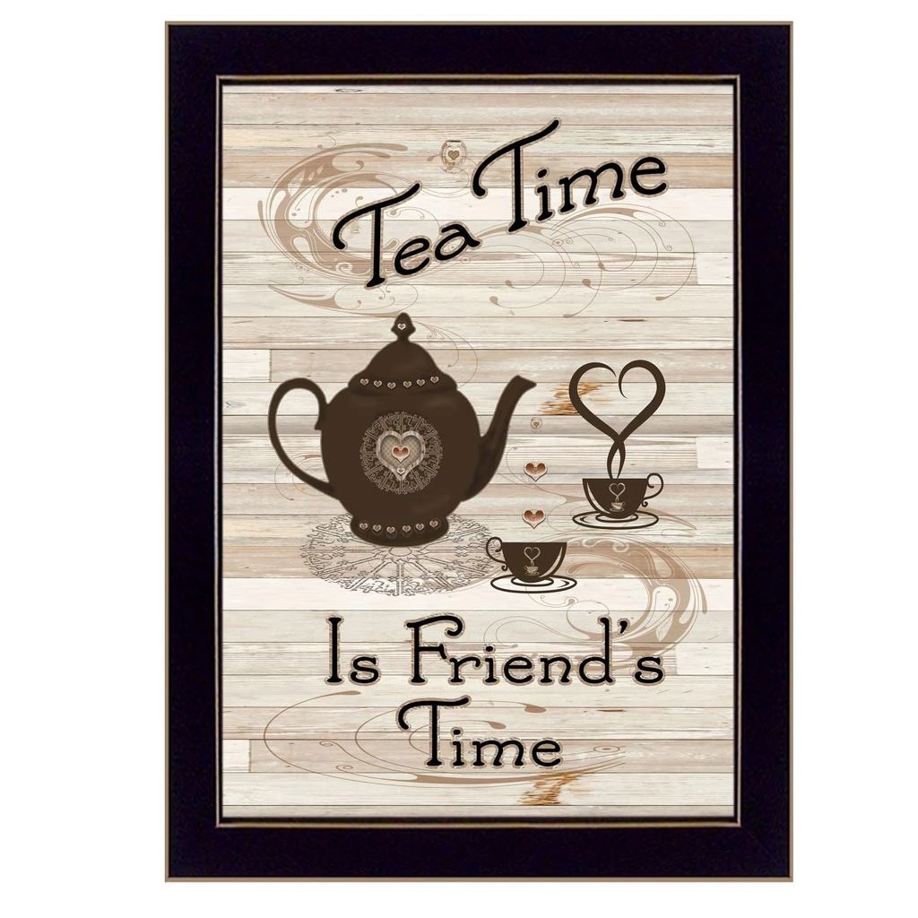 Hivvago Tea Time 3 Black Framed Print Kitchen Wall Art