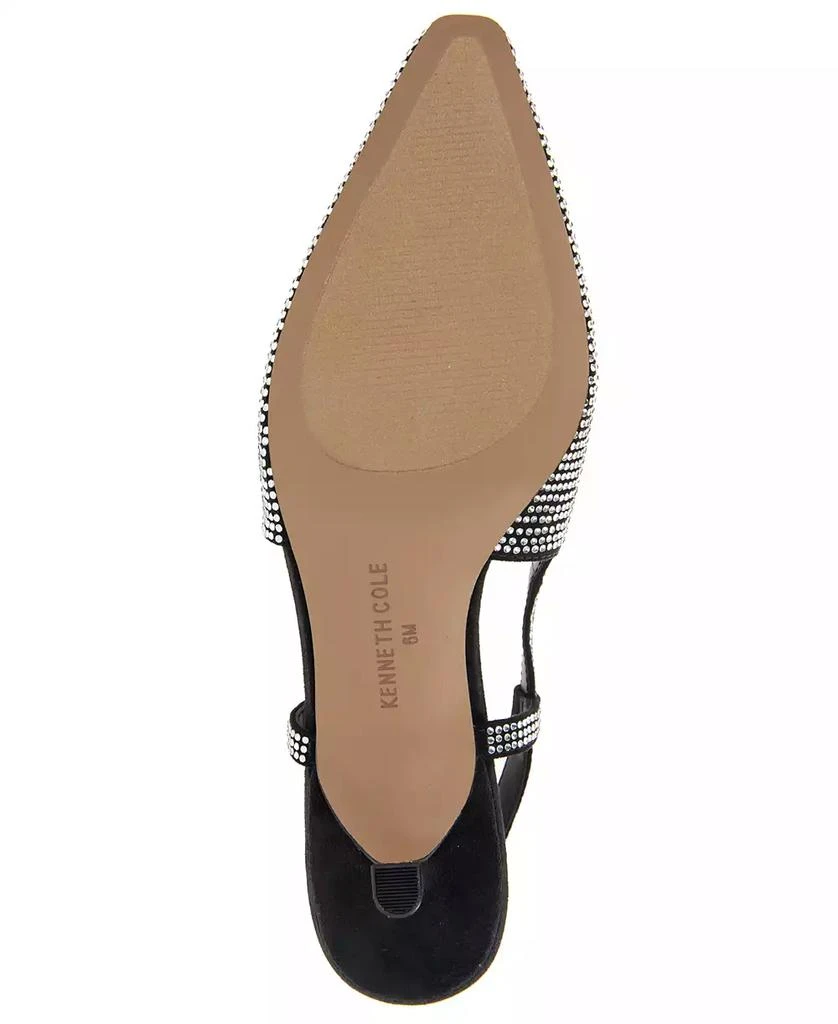 Kenneth Cole Women's Martha Crystals Kitten Heel Sling Back Pumps 9