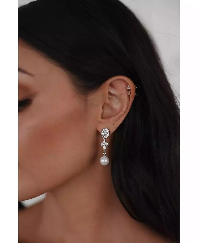 Untamed Petals Palace Pearl and Crystal Drop Earrings 4