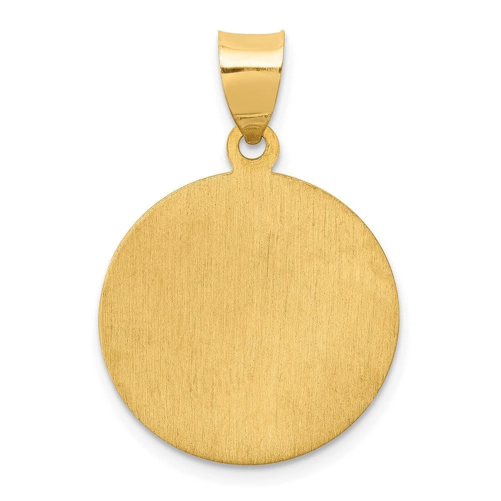 Diamond2Deal 14k Yellow Gold Polished and Satin St Luke Medal Hollow Pendant 4