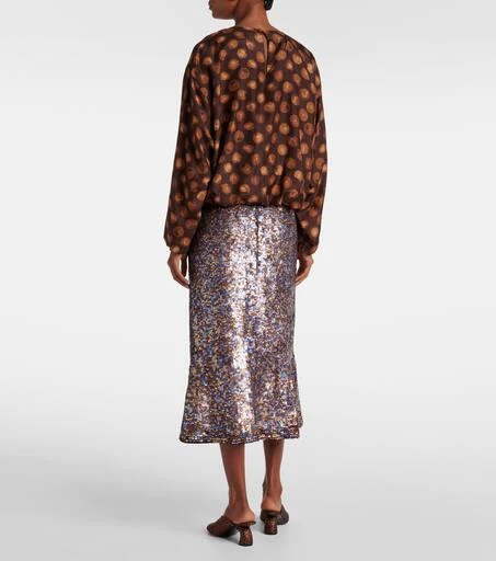 Dries Van Noten Printed satin blouse 3