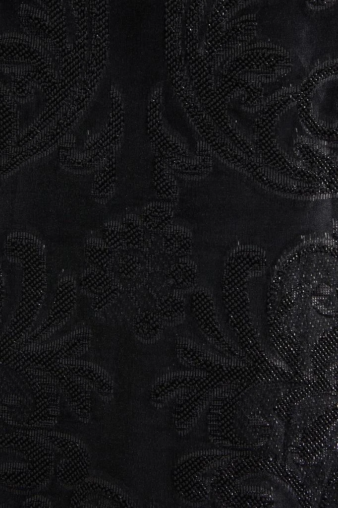 Ganni Faux feather-embellished brocade mini dress 4