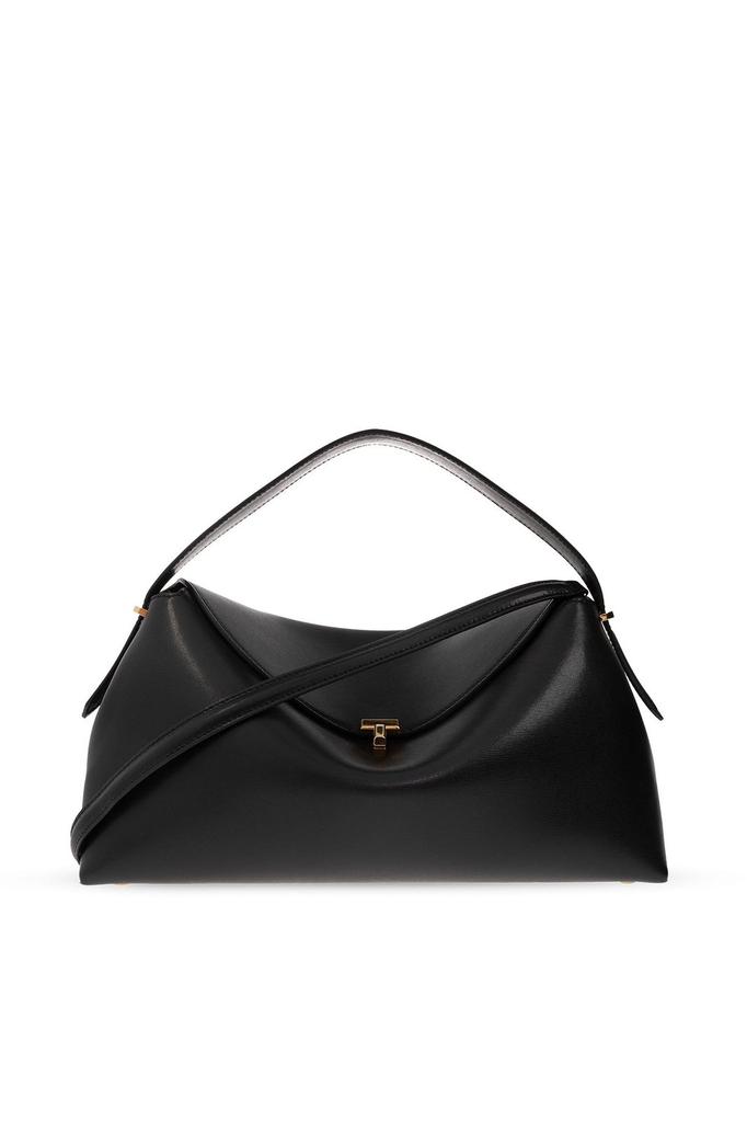 送料込/関税込■toteme■レザースライド Velour-leather bandeau slides black – TOTEME
