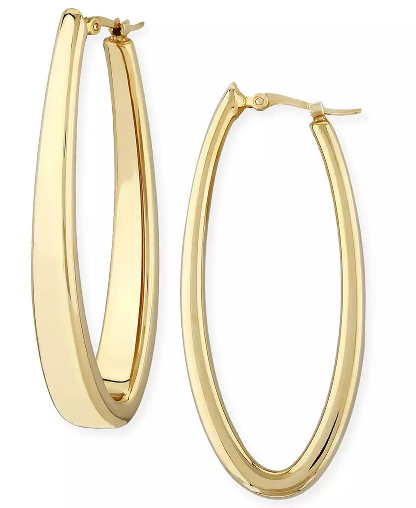 Macy's Oval Oblong Hoop Earrings Set in 14k Yellow Gold
