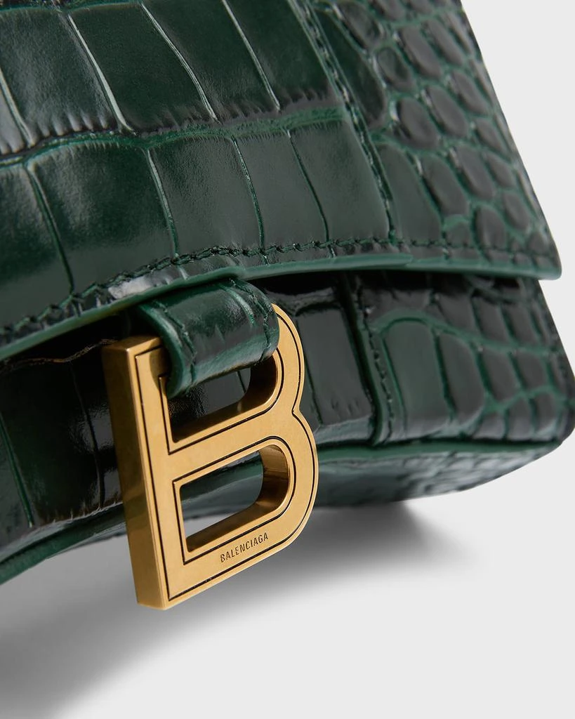 Balenciaga Hourglass Croc-Embossed Wallet on Chain 6
