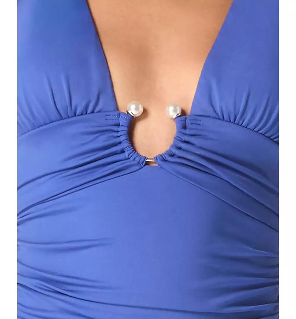 Carmen Marc Valvo Women's Halter Plunging-Neck Tankini Top