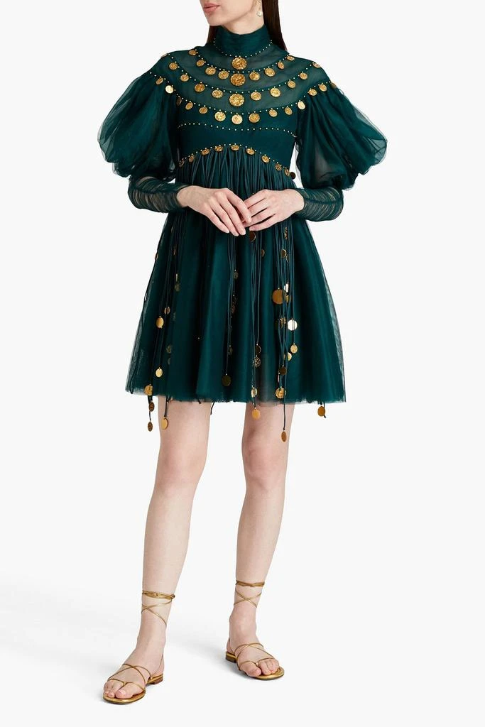 Zimmermann Embellished fringed tulle mini dress 2
