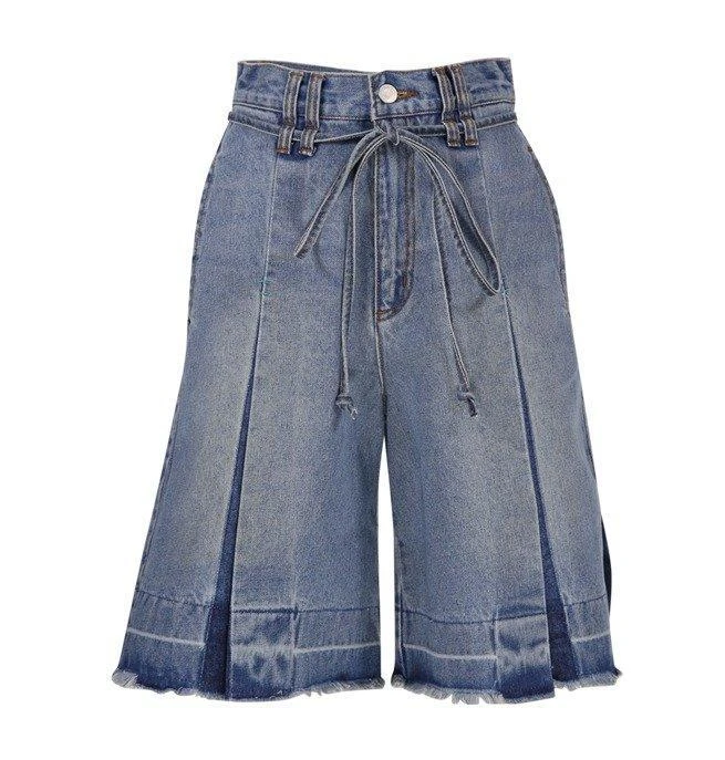 Andersson Bell Straight Leg Belted Denim Shorts 1