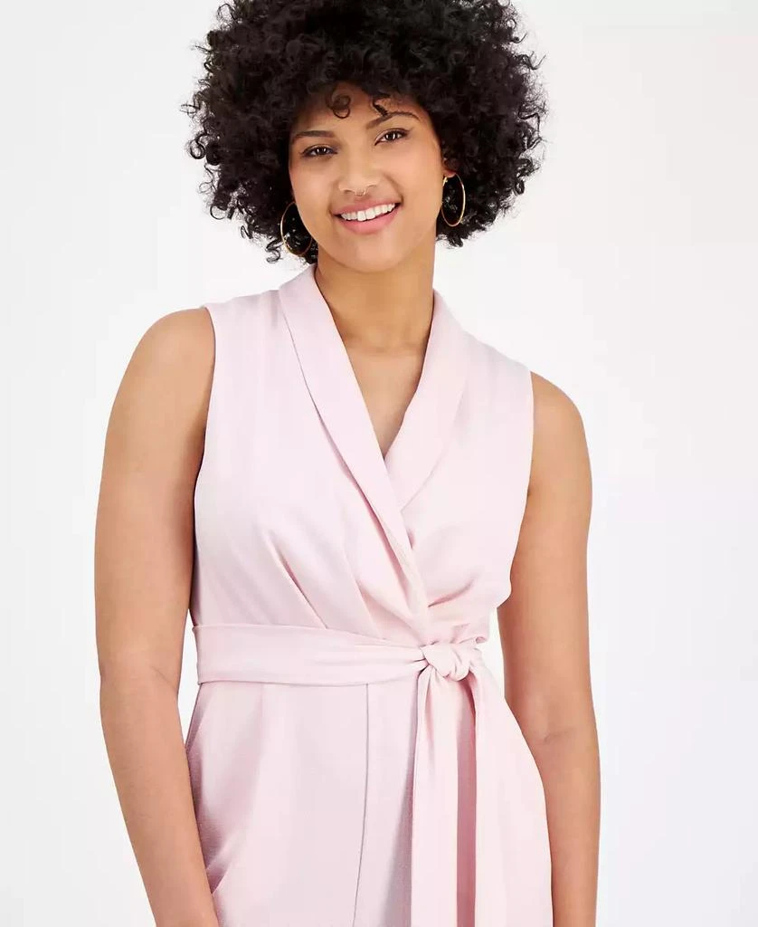 Bar III Women's Shawl-Collar Belted Straight-Leg Jumpsuit, Exclusively at Macy's 4
