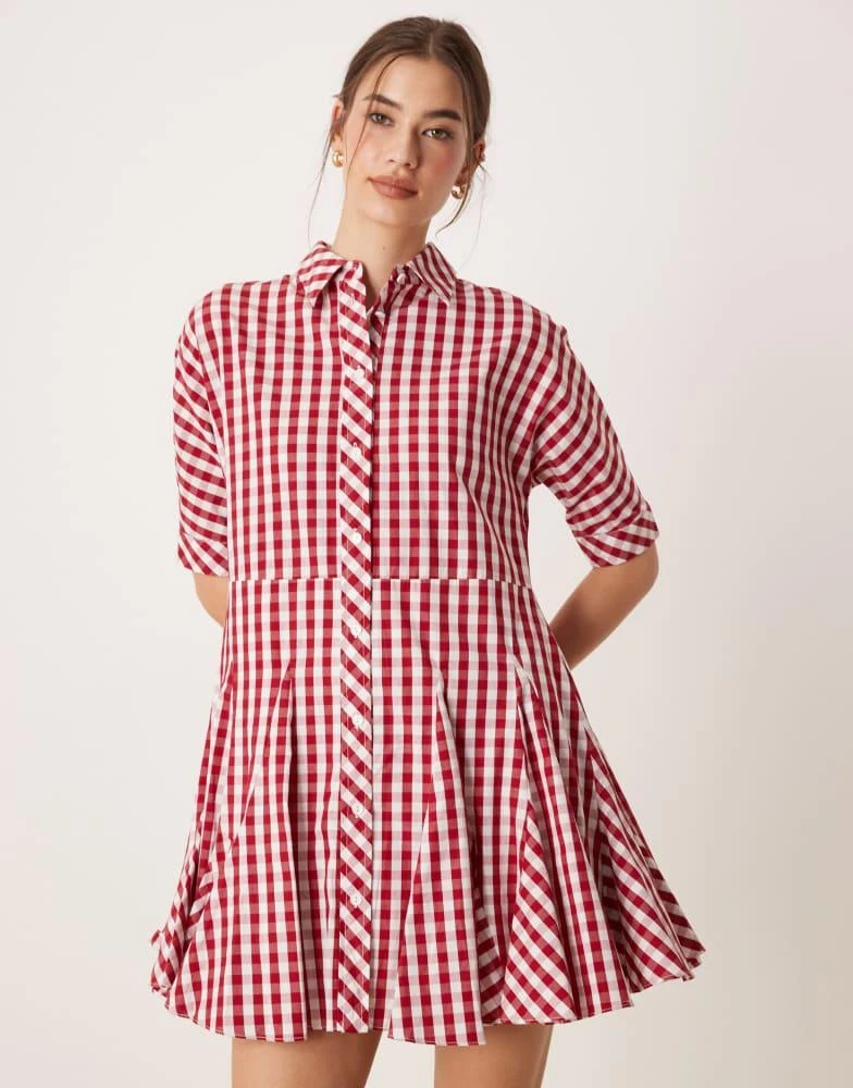 mini swing shirt dress ASOS Design T-shirt Swing Mini Dress in washed Pink