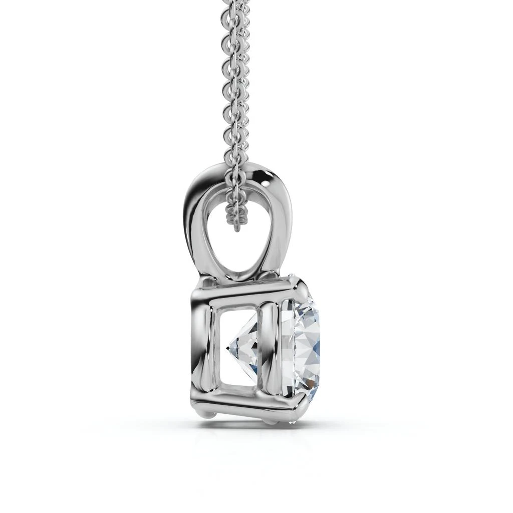 Pompeii3 3/4ct Diamond Round Solitaire Pendant 14K White Gold Lab Grown 2