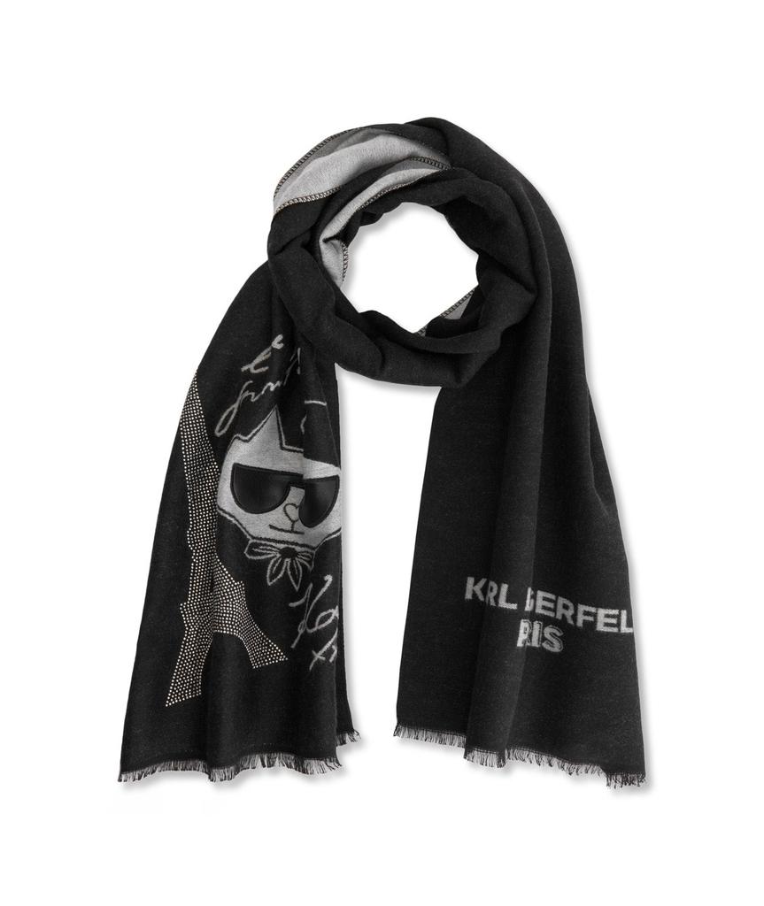 Karl Lagerfeld Paris CHOUPETTE AND KRYSTAL EIFFEL MUFFLER SCARF