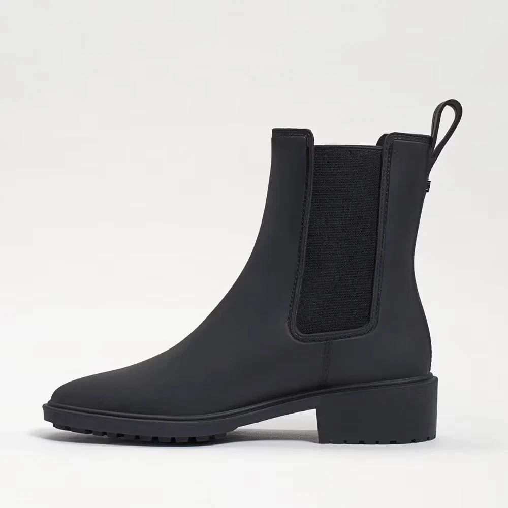 Sam Edelman Sue Booties Black Almond Toe Slip-On Rain Boots HAWK425 3
