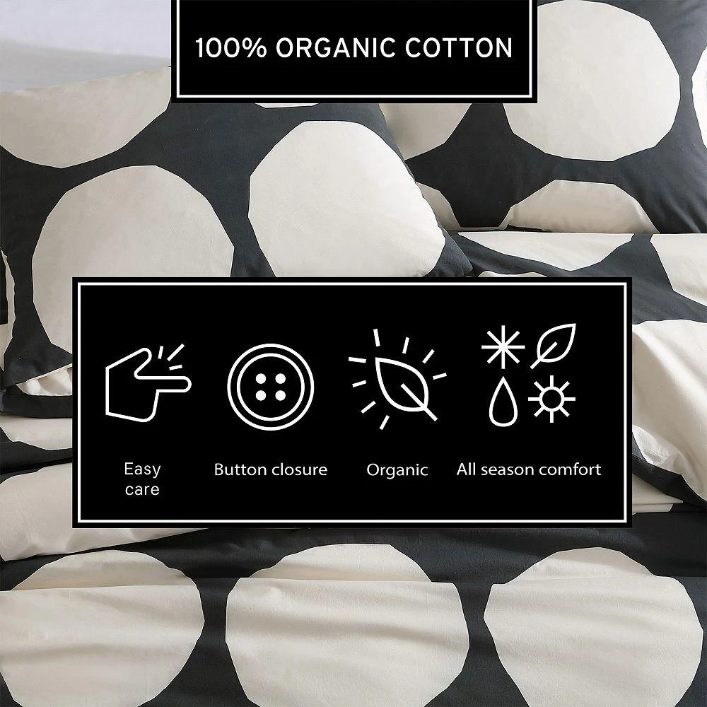 marimekko Kivet Grey Cotton Duvet Cover Set, King 4