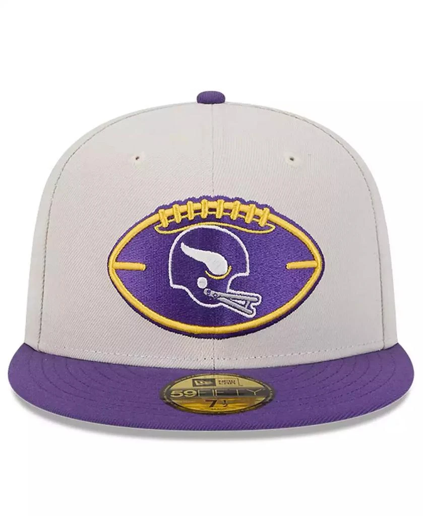 New Era Men's Stone/Purple Minnesota Vikings 2024 Sideline Historic 59FIFTY Fitted Hat 3