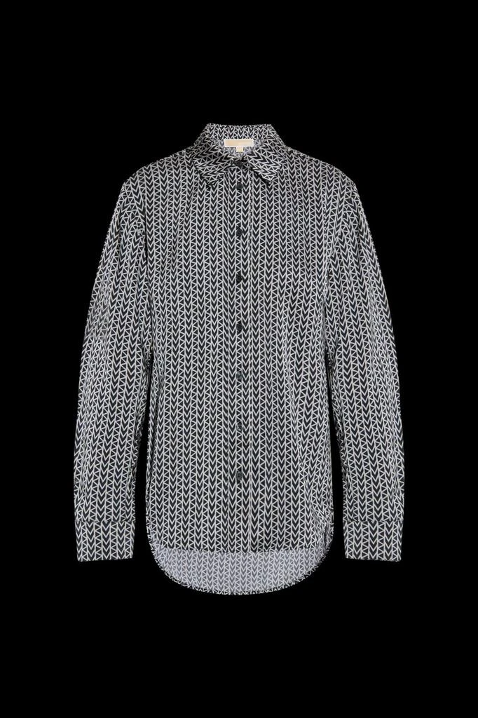 Michael Michael Kors MK2000 Logo Print Satin Shirt  On Sale Now with Up to  56% Off | Discover Exclusive Deals & Savings at BeyondStyle  Authentic Michael  Kors adult|women|clothing|shirts & tops|apparel