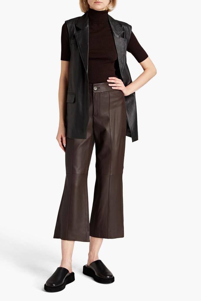 Vince Cropped leather kick-flare pants