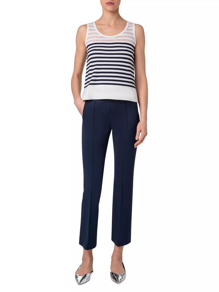 Akris Striped Wool-Blend Knit Tank