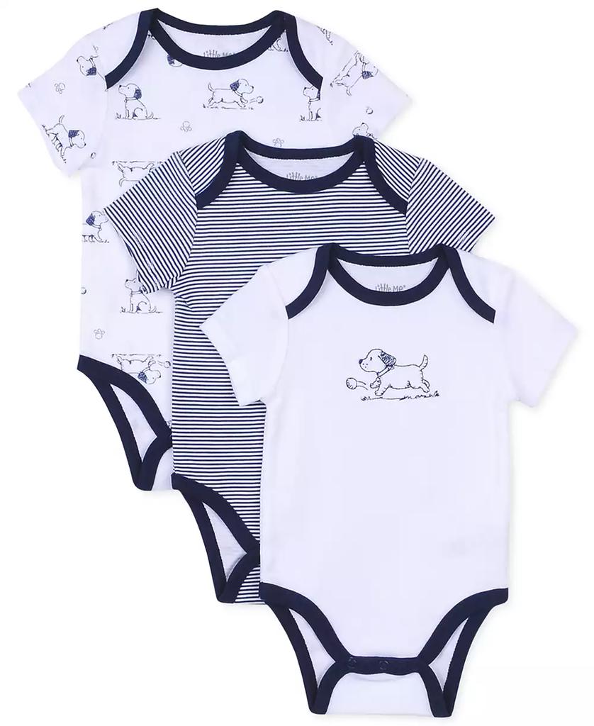 Little Me Baby Boys Puppy Toile Bodysuits, Pack of 3