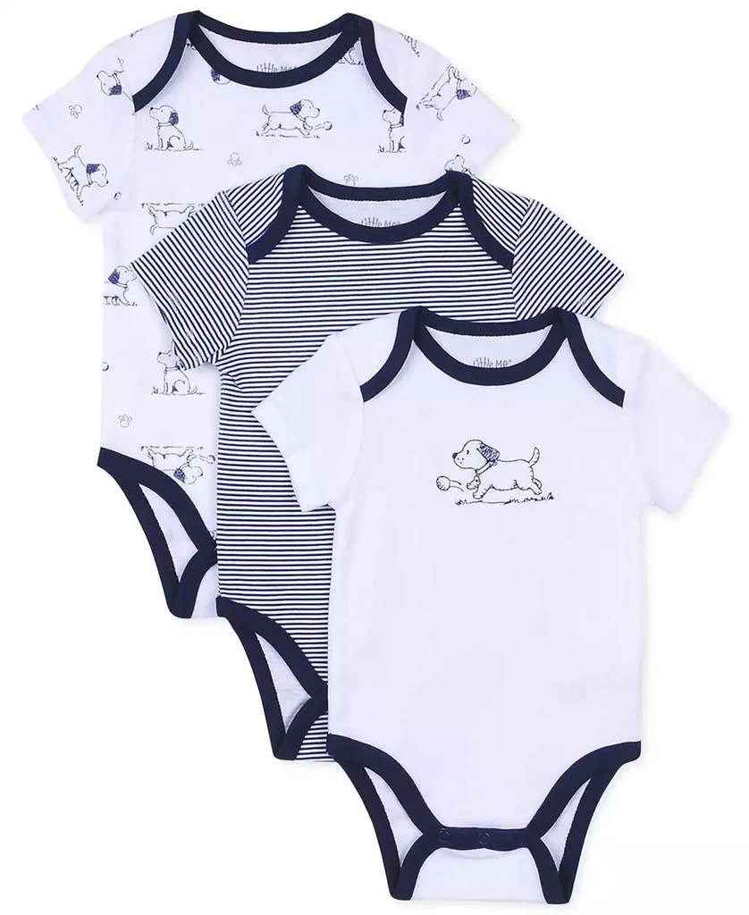 Little Me Baby Boys Puppy Toile Bodysuits, Pack of 3 1