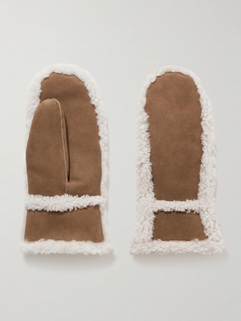 【Yves Salomon】ダウン shearling-trimmed mittens Yves Salomon Shearling-trimmed mittens - Gloves - BeyondStyle