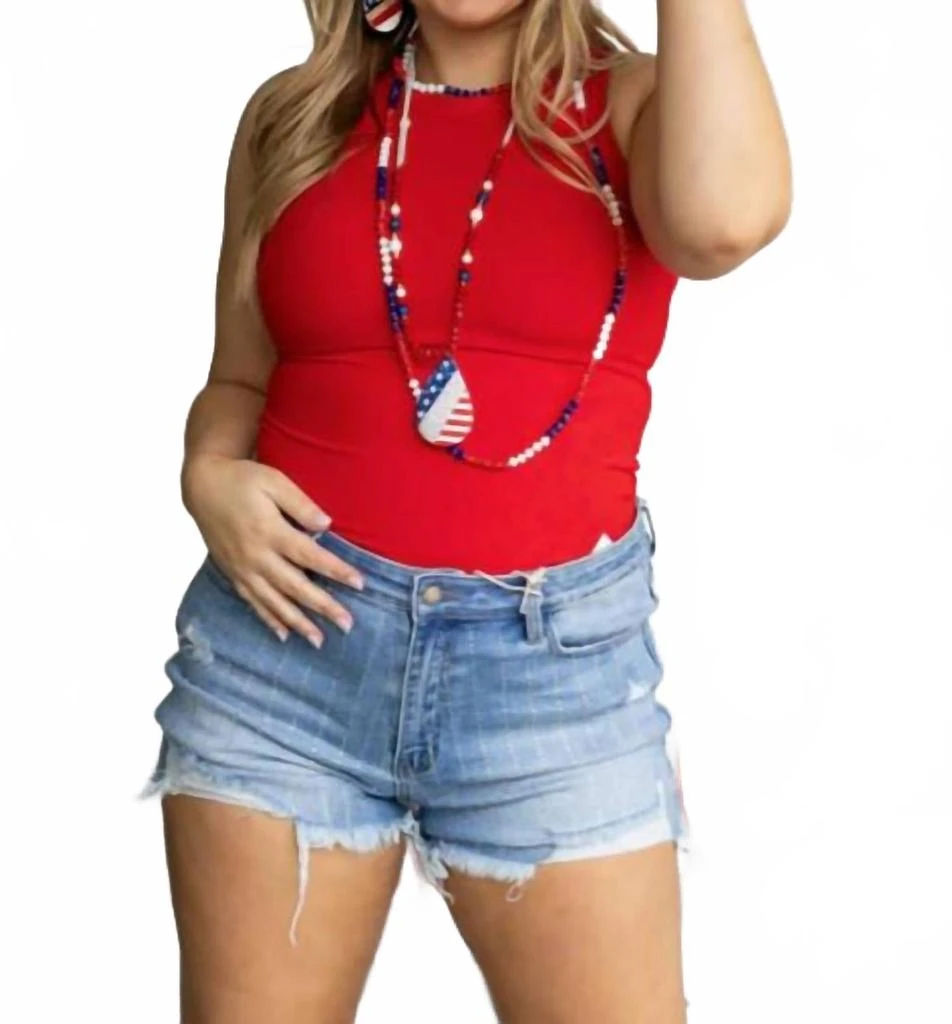 Southern Grace Women
s Sleeveless Bodysuit In Red