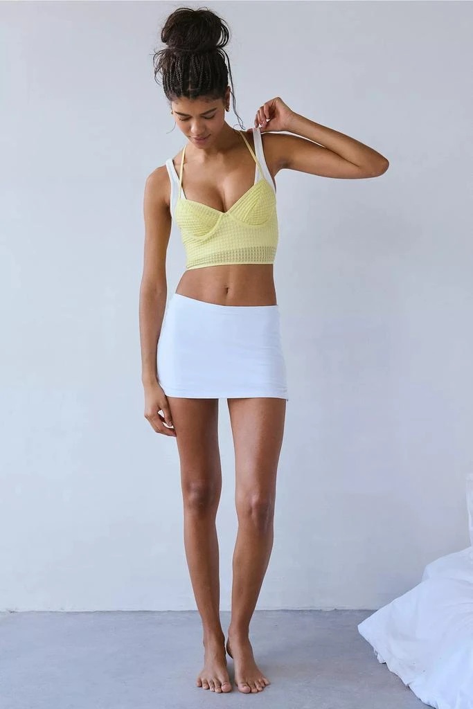 Out From Under Out From Under Textured Mesh Longline Underwire Bra Top 3