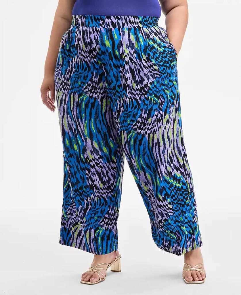 Nina Parker Trendy Plus Size Printed Wide-Leg Pants 3