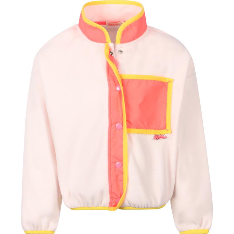 Billieblush Contrasting detailing soft fleece jacket in pink