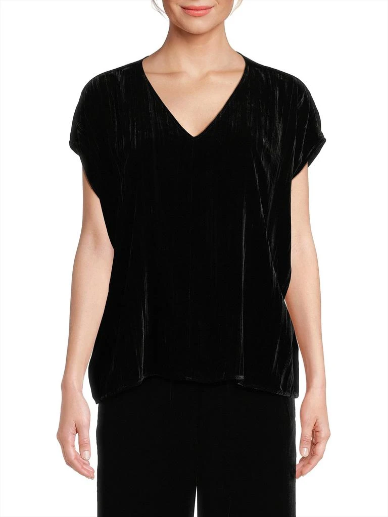 Eileen Fisher Silk-Blend V-Neck T-Shirt