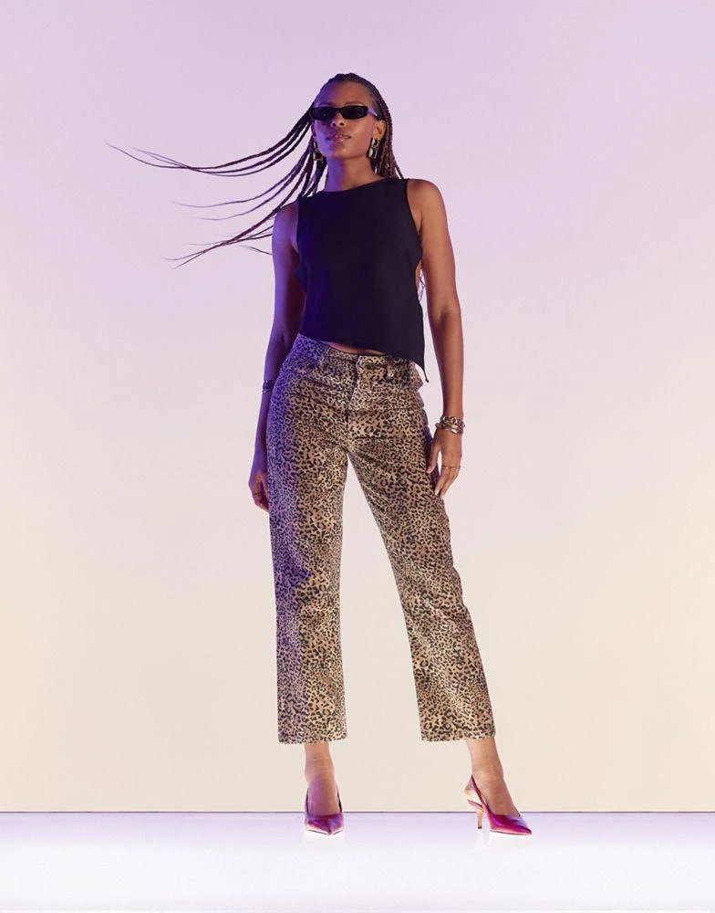ASOS ASOS DESIGN cropped mid rise straight jean in leopard print 2