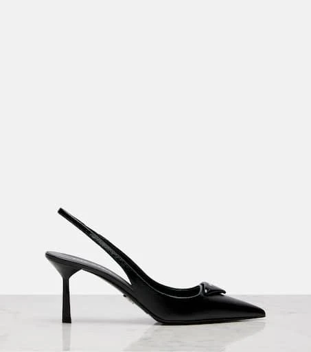 Prada Saffiano leather slingback pumps 4