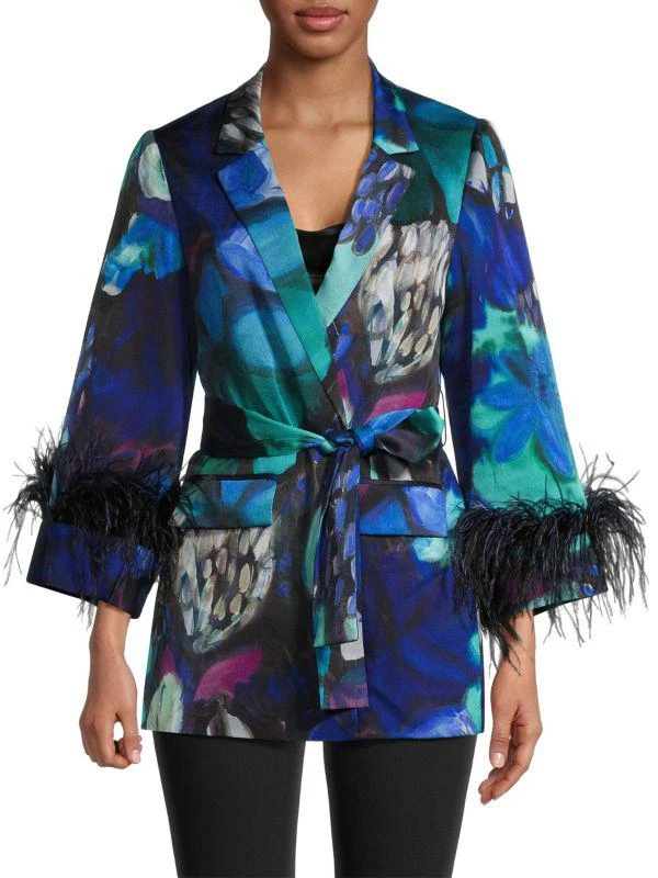 UNGARO Lily Tie-Waist Floral Jacket 1