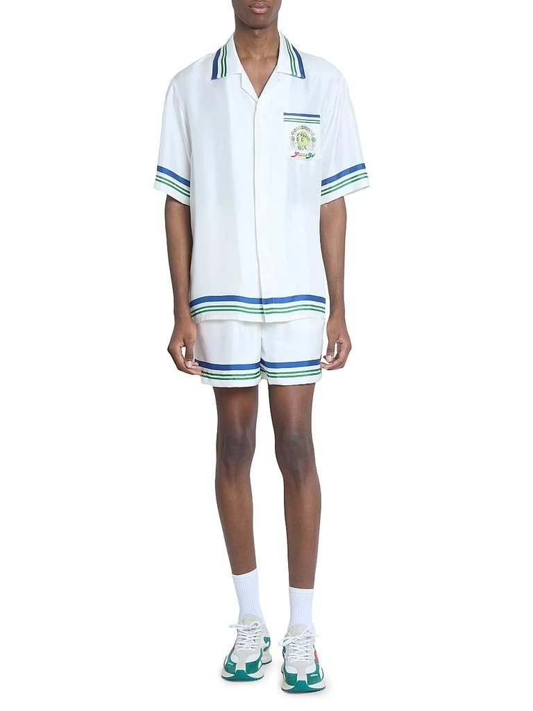Casablanca Tennis Ball Silk Short-Sleeve Shirt 2