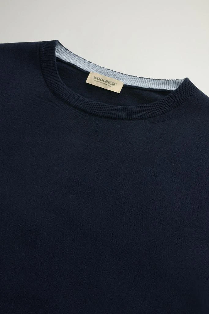 Woolrich Crewneck Sweater in Pure Cotton with Embroidered Logo - Men - Beige 6